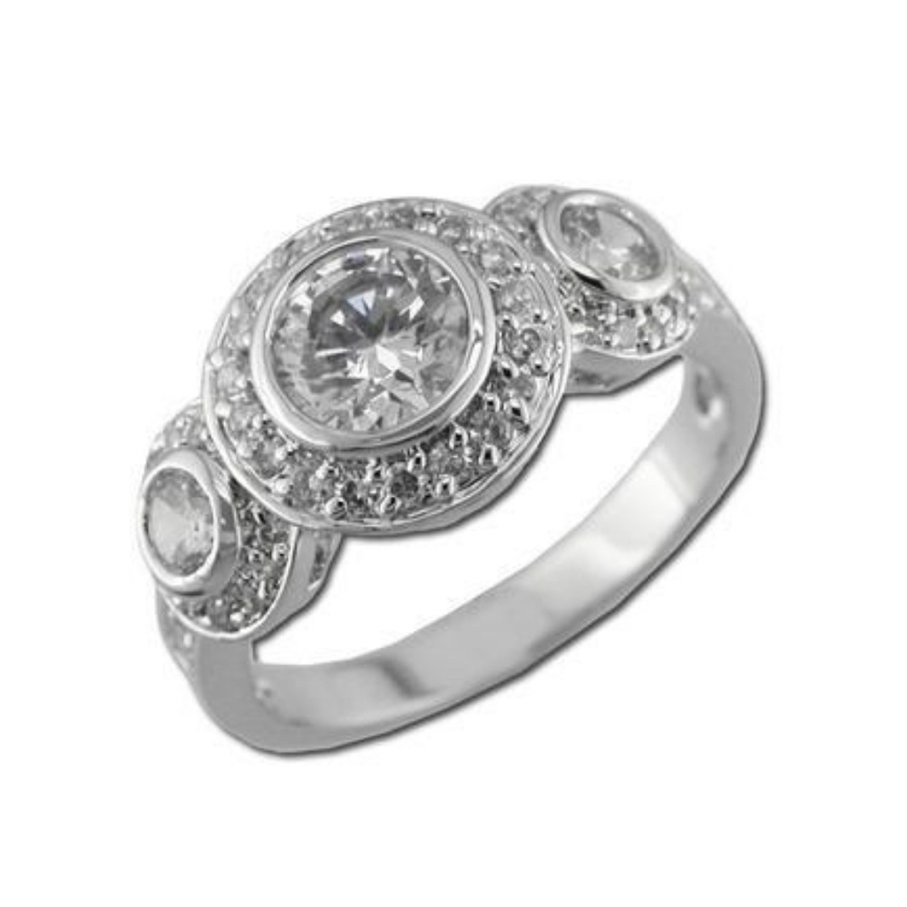 925 Silver Timeless Pavé Bezel Ring